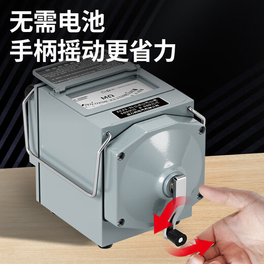 Delixi Electric Megohmmeter Alloy Insulation Resistance Tester Hand-cranked Electrician Detection Resistance Meter 500V/500M