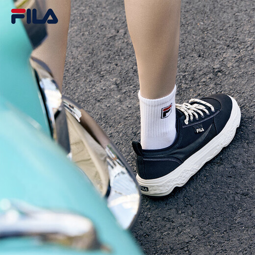 
FILA official men's shoes ROCK modern canvas shoes 2024 summer new fashion casual shoes sports shoes black-BK 42