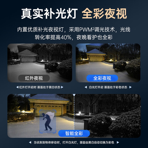 乔安摄像头家用室外防水高清夜视全彩报警自动追踪无死角360全景远程手机对话网络监控器户外门口看护 超清三镜头10倍变焦WiFi+断电续航+128G卡 推荐【5MP】500万像素