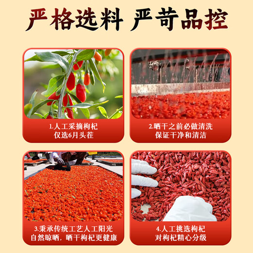 Beijing Tongrentang Authentic Ningxia Red Wolfberry 230G Zhongning Red Wolfberry Tea est utilisé dans la cour intérieure. Produit spécial de spécialité sans soufre
