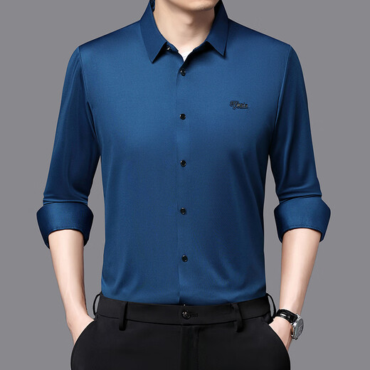 Hengyuanxiang de la nouvelle chemise de soie de mûrier pour le printemps et automne à manches longues et à manchette à longue manche à longue manche à longues manches,