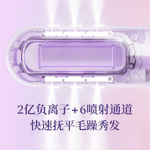 Lena Wireless Hair Straightening Comb Negative Ion Does Not Damage Hair Rechargeable Portable Straightening Inner Buckle Dual-Purpose Curling Iron Splint Straight Plate Clamp Fluffy Comb Fluffy Artifact LN-F8 Purple