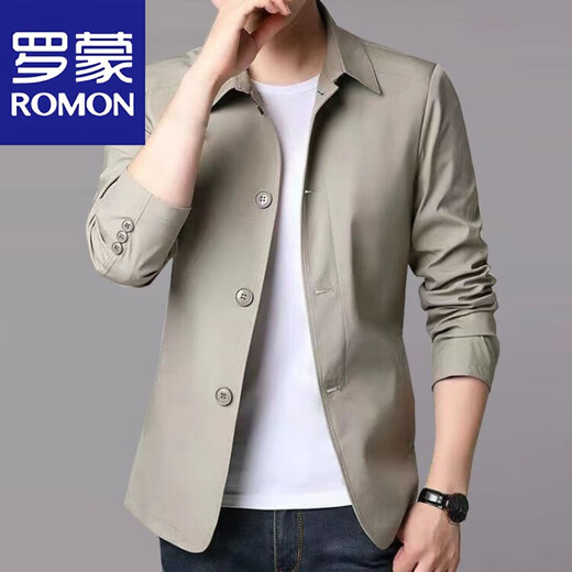 Romon (Romon) Frühlings- und Herbst-Herrengeschäft Casual Jacket Anzug mittlerer und junger Menschen mit Mitte der Farbe Dünne koreanische koreanische Windbrecherjacke hellgrau 1048 m [Vorgeschlagen 98-110jin [Jin ist gleich 0,5 kg]]