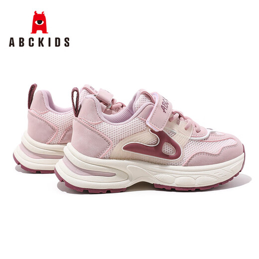 ABC KIDS童鞋儿童运动鞋魔术贴男女童鞋防滑休闲鞋子3738PY粉色30