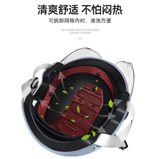 Gefan's new national standard electric vehicle helmet for men and women for all seasons, universal battery vehicle helmet, anti-fog and lightweight, 3C certified 318-matte black, transparent short mirror