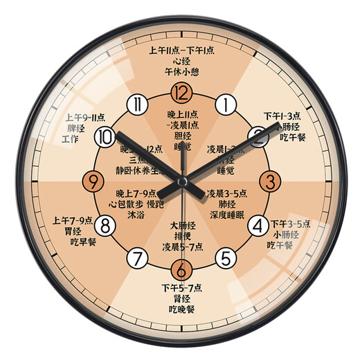 Ziwu Liuzhu Clock Традиционные китайские медицины магазин медицины Ziwu Liuzhu Moxibustion Store Vishing Clock Health Center Часы двенадцать часов A694 Черные 10 дюймов (диаметр 25 см) подходят для исследования