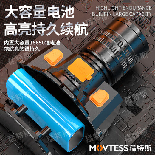 Enfermera Xin Mengtes LED BeaTlight Fuerte Carga de luz al aire libre Pesca de pesca de largo alcance Lineta de largo alcance Super Brillada Hernia Mina Lámpara Móvil Carga de teléfono móvil/Potencia de alimentación/Sensado inteligente/puede ser de gama alta
