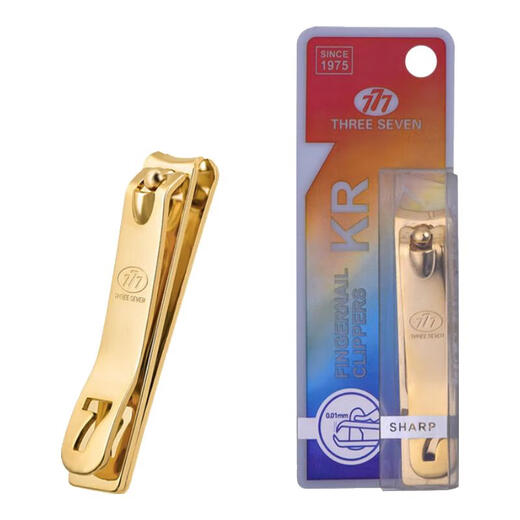 THREE SEVEN 777 Korean nail clipper original flat-mouthed slanted nail clipper small nail clipper medium large genuine wholesale PN-671G seven-character handle medium gold