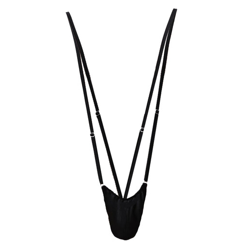 One-piece thin-strap thong new men's one-line sexy and personalized single-butt triangle T-pants for both sex and fun, black + white, 1 pair each