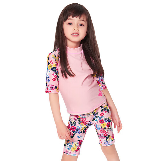 弈姿儿童泳衣女童学生分体游泳衣冲浪服温泉泳衣泳装 Ezi12004 