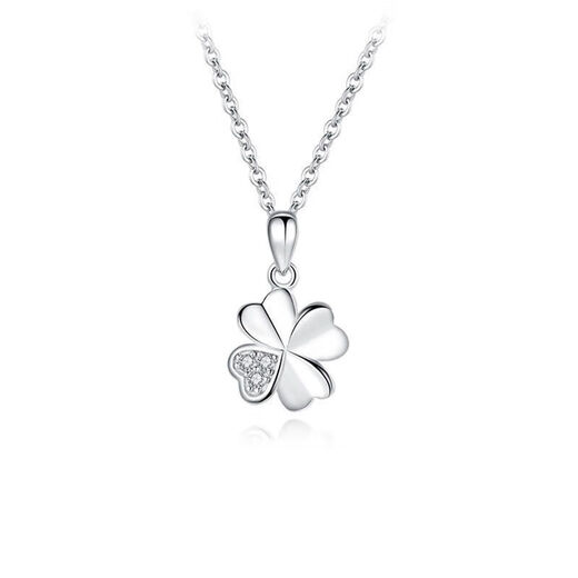 MZMZ four-leaf clover platinum necklace women's platinum diamond pendant Chinese Valentine's Day gift for girlfriend and wife's birthday Luxury model-four-leaf clover platinum necklace free engraving exquisite gift box