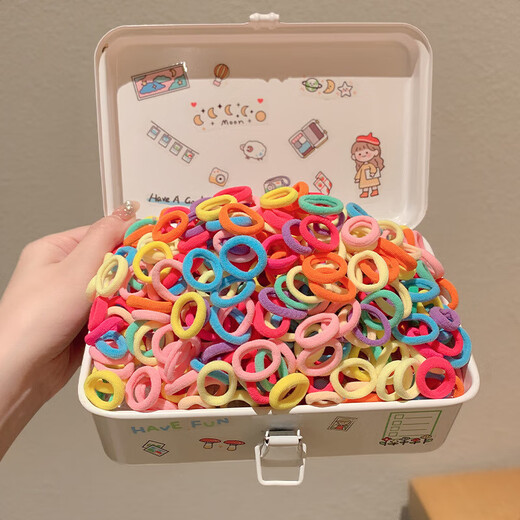 Macaron Seamless children's headband hair band does not hurt hair baby rubber band little girl towel hair band 200 pieces (naked) packaging bag for photo taking