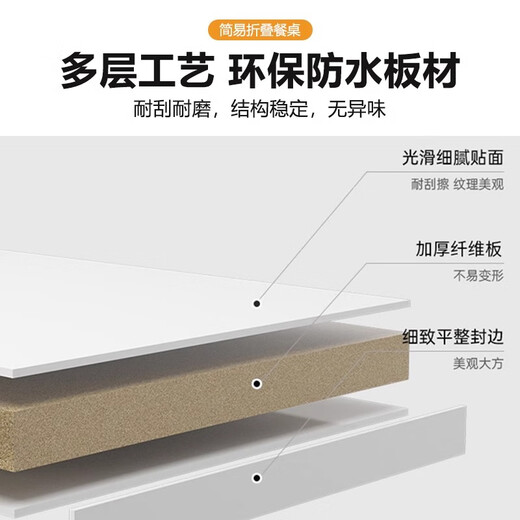 Kunfeng foldable dining table household small table rental house small apartment dining simple square table outdoor portable stall table walnut color 60*60*50 H galvanized legs