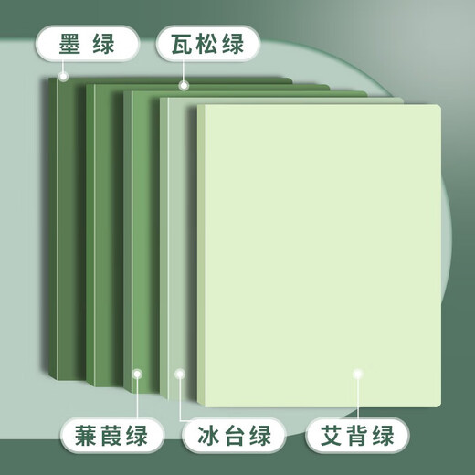 递乐资料册多层A4插页档案夹乐谱收纳盒分类试卷夹孕检资料夹文件袋 12140 A4/30页资料册 墨绿