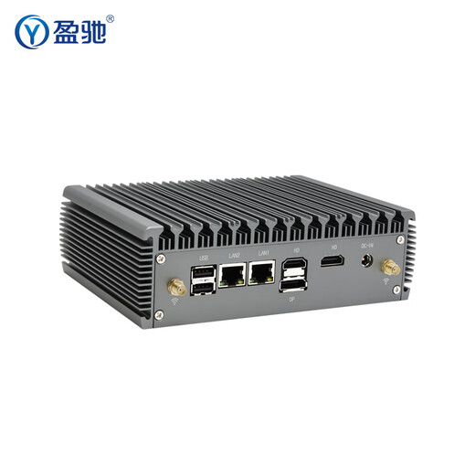 盈驰 微型工控主机双网口双串口嵌入式迷你工控机机器视觉全铝无风扇低功耗mini PC小型台式机电脑 i3 N305八核+8G+256G固态硬盘