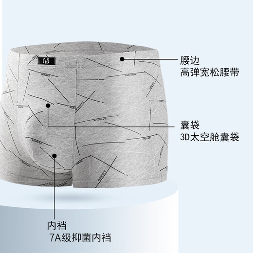 Hengyuanxiang [7A Antibakteriell] Große Unterwäsche für Männer reine Baumwollboxer-Zeh-Männer Mid-T-Waist Boxer Shorts 4 Sommer