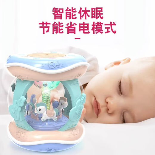 活石（LIVING STONES）婴儿玩具音乐拍拍鼓0-6-12个月宝宝手拍鼓早教旋转木马可充电 加大号-升降旋转充电话筒青