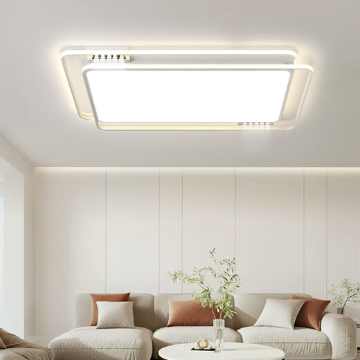 Covid Wohnzimmer Hauptlampe Deckenlampe 2025 Neue Zhongshan Lampe moderne einfache und atmosphärische Ganzhauslampe-Paket Kombination HJM9905-White Rechteck-108cm-Tmall Elf