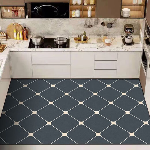 Xuxian floor mats, kitchen floor, stain-resistant mats, household anti-slip carpets, water-absorbent and oil-proof, large-area custom-made foot mats, versatile cutlery, 140*180cm, waterproof and anti-scalding