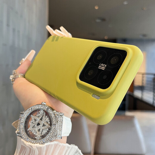Mifushi Liquid silicone lining flocking suitable for Xiaomi 15pro mobile phone case solid color Xiaomi 14 new xiaomi14ultra all-inclusive anti-fall 15spro protective cover for men and women [Qingyun color] Liquid silicone - lining flocking - skin-friendly feel Xiaomi 14