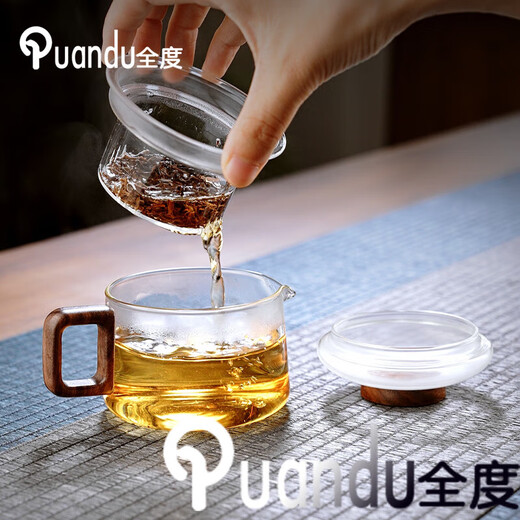 Full-degree glass teapot mini tea glass small teapot for one person small capacity green tea special teapot Xiangyun Xiaodundun teapot transparent 200ml