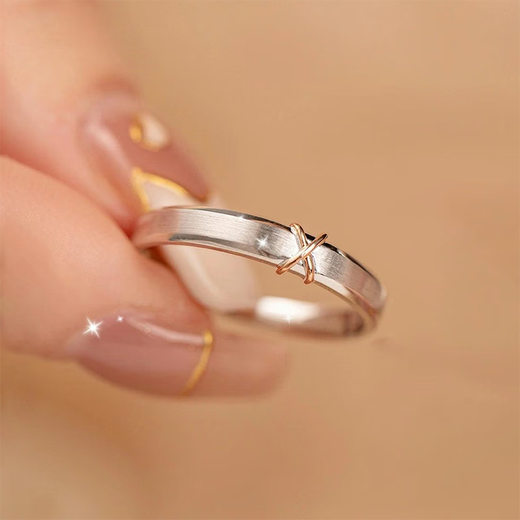 DR platinum couple ring pt950 platinum engagement diamond ring Valentine's Day birthday gift for girlfriend and wife Xingwei Love-pair ring