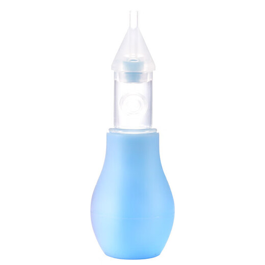 宝宝手动泵式硅胶防逆流吸鼻器婴儿手压式鼻涕清理器清洁器安全 硅胶防逆流吸鼻器【蓝色】