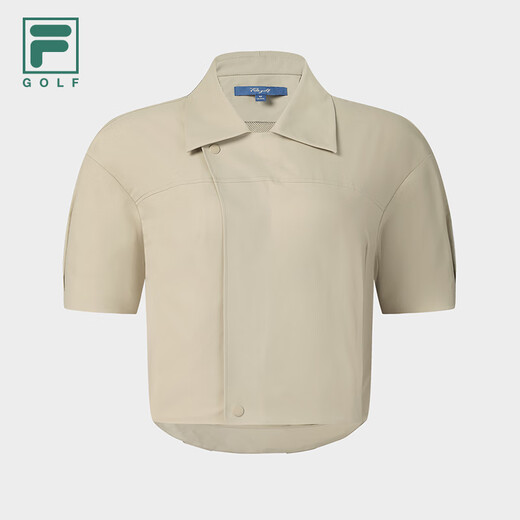 Fila Official Women's Woven Top 2025 Herbst Neuer Golfsport lose Kurzärmeljacke Militär Khaki-Lk S 160/80A/S