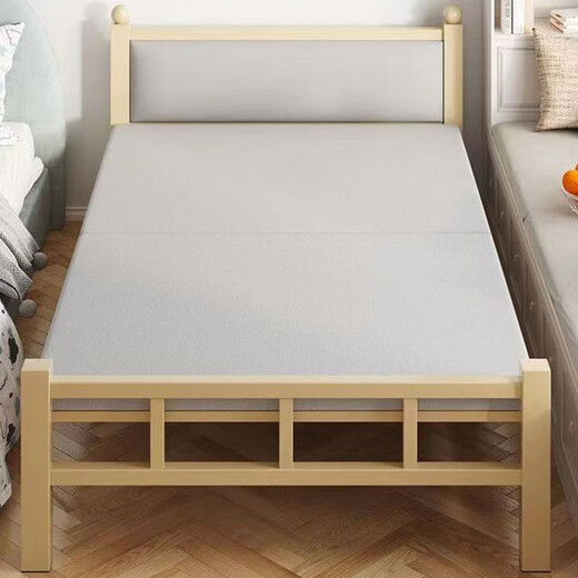 
HALODN Foldable Bed Household Foldable Simple Bed No Installation Office Lunch Bed Single Bed Rental Adult Iron Bed 1.2 meters [No Installation] White Rack Gray Soft Back Beijing Speed ​​Delivery Home