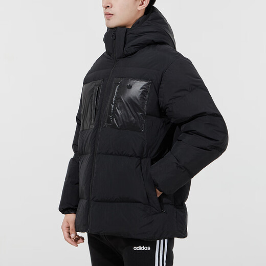 Adidas neuer Clover Down Jacke Herren Winter Sportbekleidung verdickte warme windprofessionelle lose Studentenjacke offizielle Website H13564 Schwarz S