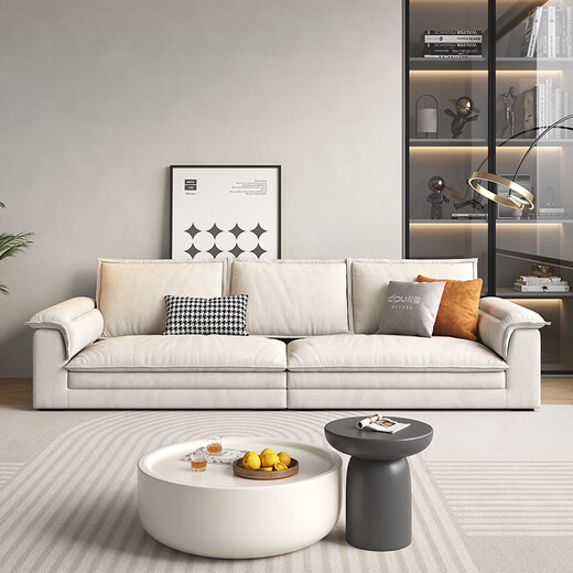 Dipu Cream Style Technology Sofá Sala de estar Sala de estar simple Pequeño apartamento extra grande Sit Deep Direct Cat Crack Sailboat 671 Sofá 2.4M LM Cat Crack + 4cm Látex natural