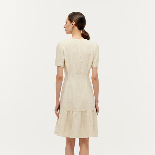 Glorias kleiner duftender Rock, Ouruo Style Lady's V-Ausschnitt-Kleid-Outfit 1E3R4K010 07W Beige s
