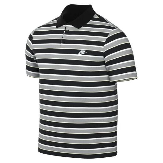 耐克（NIKE）短袖男装2025夏季新款健身训练运动服时尚翻领POLO衫透气休闲T恤 FN3897-010黑白条纹 L