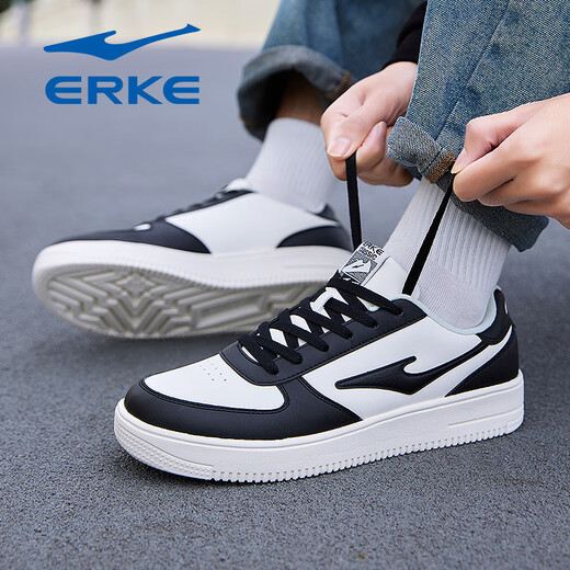 
Hongxing Erke men's shoes summer versatile lightweight sports shoes versatile non-slip white low-top air force number one small white shoes microcrystal white/black 1477 41