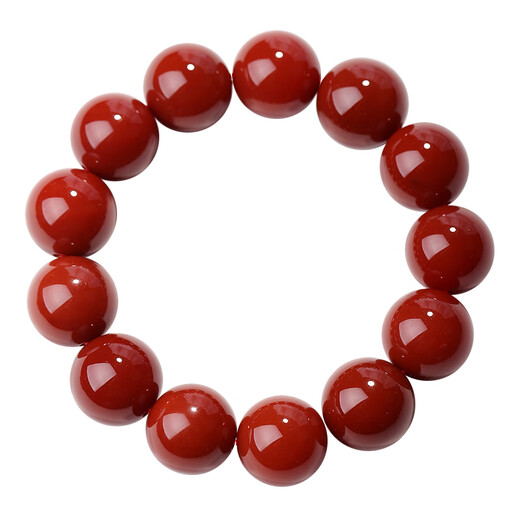 Lijiang Pure Natural Nanhong Bracelet Collection Grade Sichuan Material Vasi Brocade Red Agate Single Circle Bracelet Full Color Full Flesh Nine Mouth Buddha Beads Full Flesh Full Color Nanhong 16mm (with certificate)