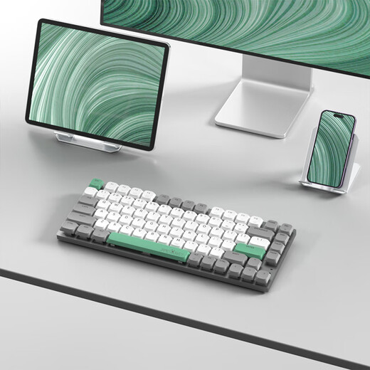 Beijimahu Jianlu S1 2.0 low-axis hot-swap mechanical keyboard three-mode wireless Bluetooth office 82-key ultra-thin adaptable to Mac flat ipad dual-system PBT keycap 2.4G wireless S1 2.0 low-axis-three-mode pluggable tea shaft