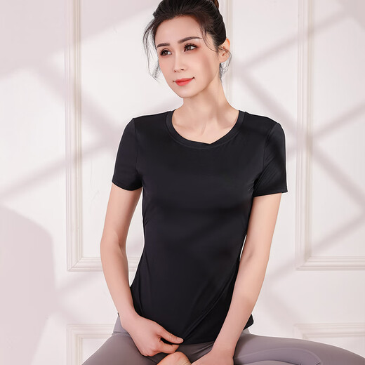 Sporn's high-end, beautiful and sexy Pilates training clothes for women 2025 new quick-drying slimming fitness yoga dance suit pink top (with chest pad) 2XL (140-160Jin Jin equals 0.5kg)
