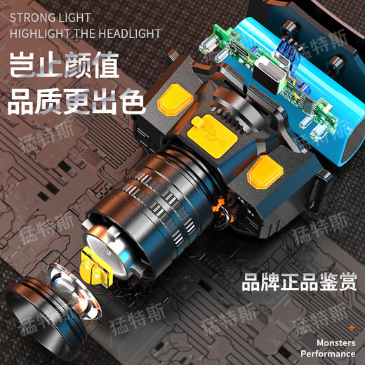 Enfermera Xin Mengtes LED BeaTlight Fuerte Carga de luz al aire libre Pesca de pesca de largo alcance Lineta de largo alcance Super Brillada Hernia Mina Lámpara Móvil Carga de teléfono móvil/Potencia de alimentación/Sensado inteligente/puede ser de gama alta