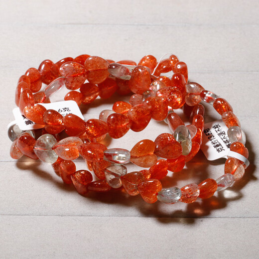 Puri Natural Aru Carved Love Bracelet for Women Tanzania Gold Sun Feldspar Bracelet Sunstone Jewelry Gift (Q9) About 8mm