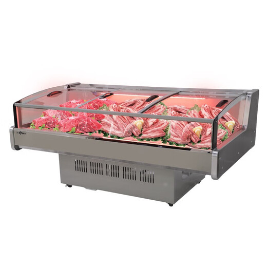 Suiling (SUILING) fresh meat display cabinet braised vegetables cooked food refrigerator commercial horizontal freezer pork preservation cabinet meat freezer cold vegetable display cabinet supermarket refrigerator 2-meter fresh meat cabinet (1988*1120*897mm)