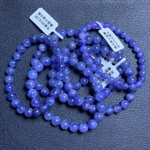 DL 1998 Fat Donglai same style tanzanite bracelet natural l Ocean Heart single circle bracelet for women Tanzania gemstone purple blue (N19) about 6-6.4mm