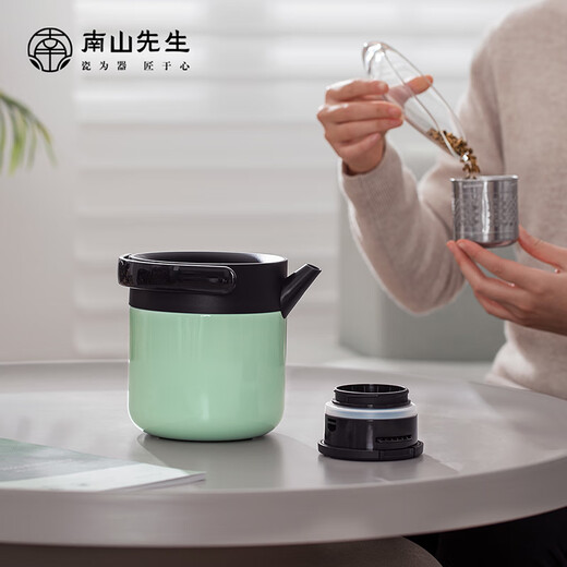 南山先生 闷泡茶壶大容量办公茶壶白茶泡茶壶茶水分离壶热水壶望舒焖泡壶 望舒焖泡壶_黑色 880ml
