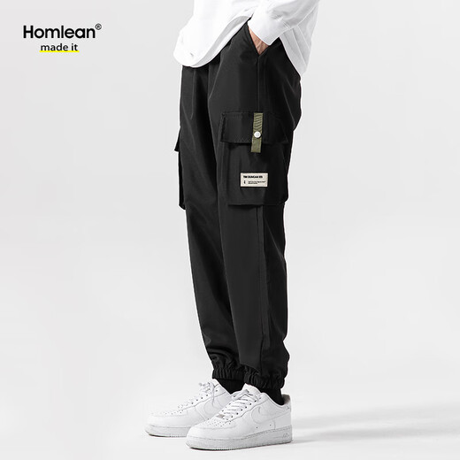 Homlean Casual Hosen Herrenherbst- und Winterwolle und Velvet -Samt verdickte warme und vielseitige Arbeitskleidung Sport Toilettenhose 9938 Schwarz 3xl