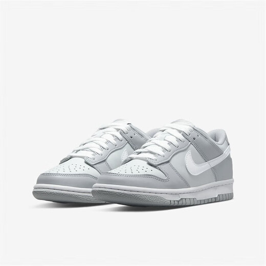 Nike (nike) Chaussures pour femmes dunk bas (GS) Low Top Grey et White Retro Slab Chaussures Chaussures décontractées pour les femmes DH9765-001 Gris et blanc 35,5