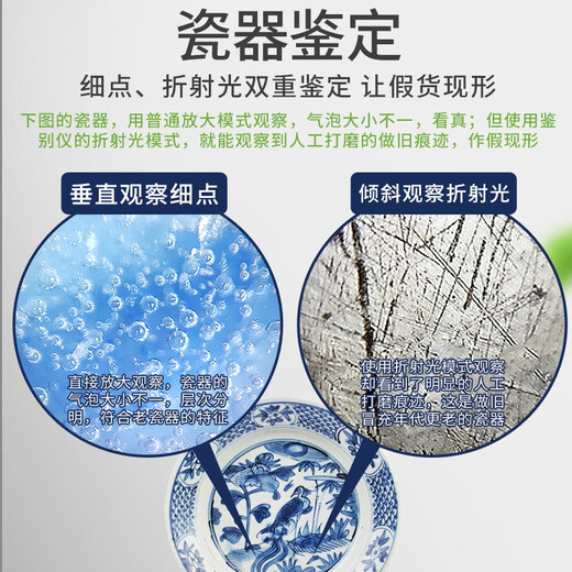 40x handheld magnifying glass for ancient jade traces identification, 100x for porcelain, jewelry and stones. Bai Haibo 40x is suitable for jade.