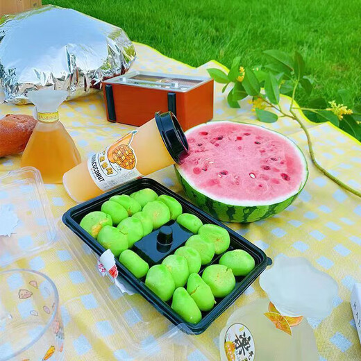 Picnic mat moisture-proof mat thickened outdoor picnic camping beach tent mat waterproof lawn mat portable picnic 1*1.5 meters (sitting around 1-3 people) yellow plaid (Oxford cloth edge)