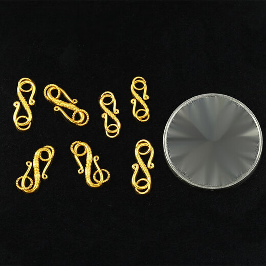 Mengpao 18k gold handmade ancient gold S-shaped button buckle head DIY jewelry bracelet necklace braided rope connection buckle material accessories small / single