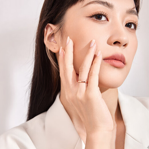 Saturday blessing 18K gold ring for women, interlocking colored gold plain ring, yellow 18K gold, size 14, birthday gift