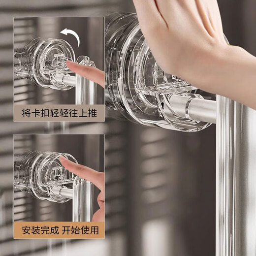 达居匠玻璃门把手吸盘门把手推拉门免打孔自吸浴室窗户吸盘把手 透明