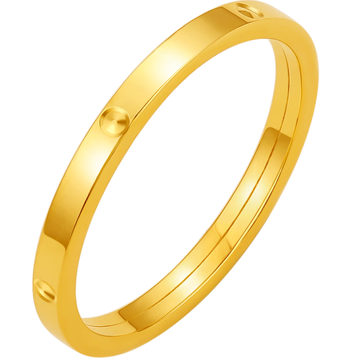 Saturday blessing 18K gold ring for women, interlocking colored gold plain ring, yellow 18K gold, size 14, birthday gift